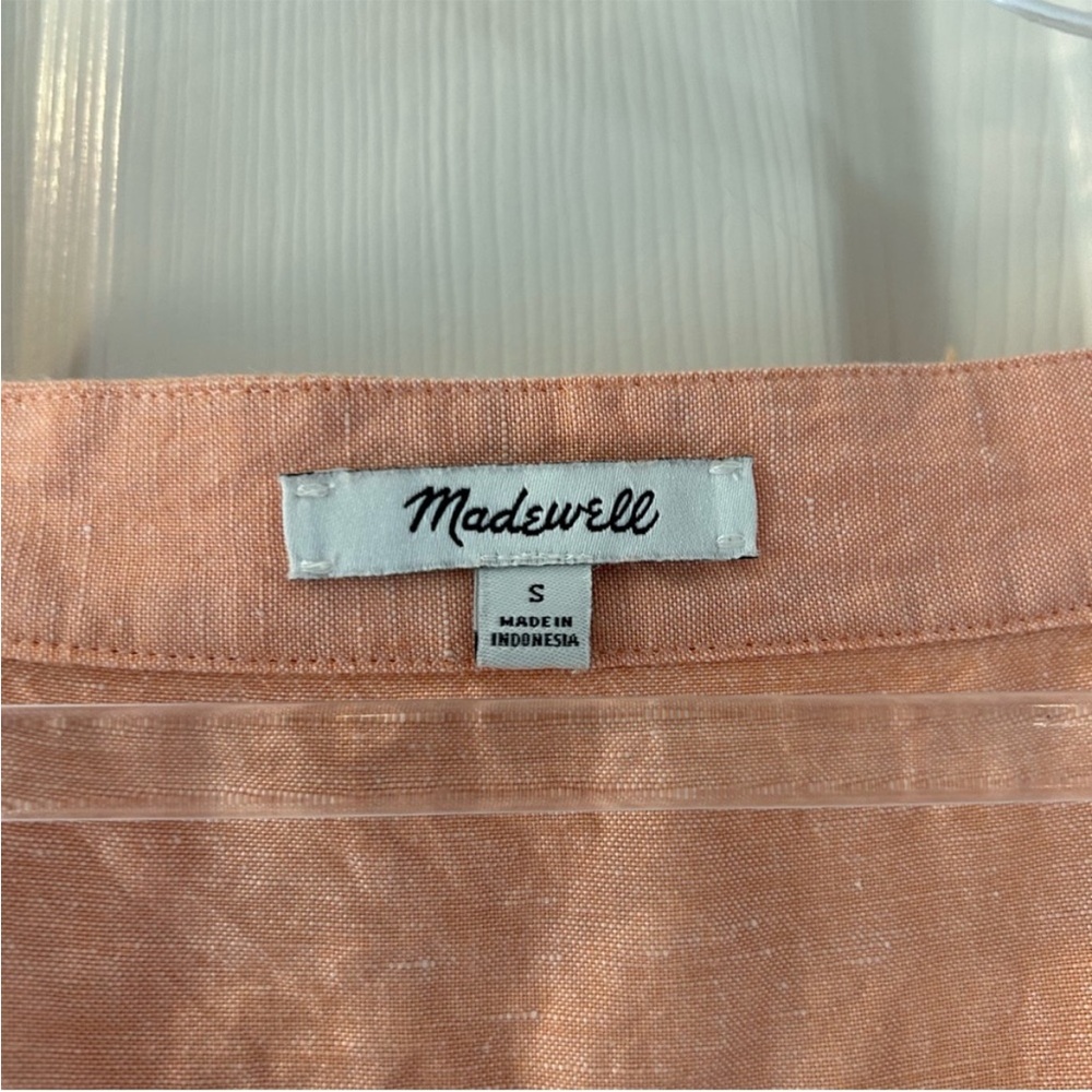 Madewell Creamsicle Allie Linen Blend Square Neck Babydoll Mini Dress - Picture 4 of 10